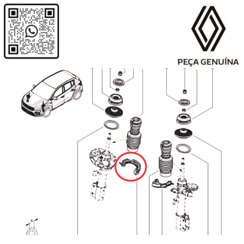 540305060R BORRACHA INFERIOR DE APOIO DA MOLA DIANTEIRA. KARDIAN  RN 05060R -4-